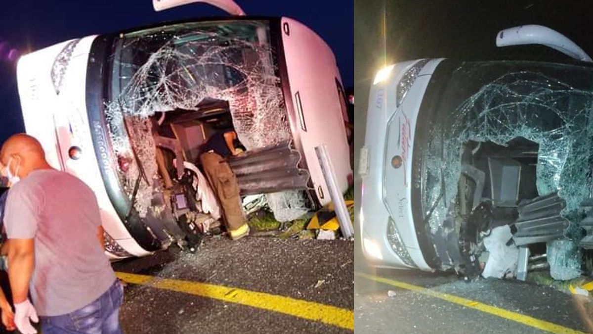 Varios muertos deja volcadura de autobús en Reynosa