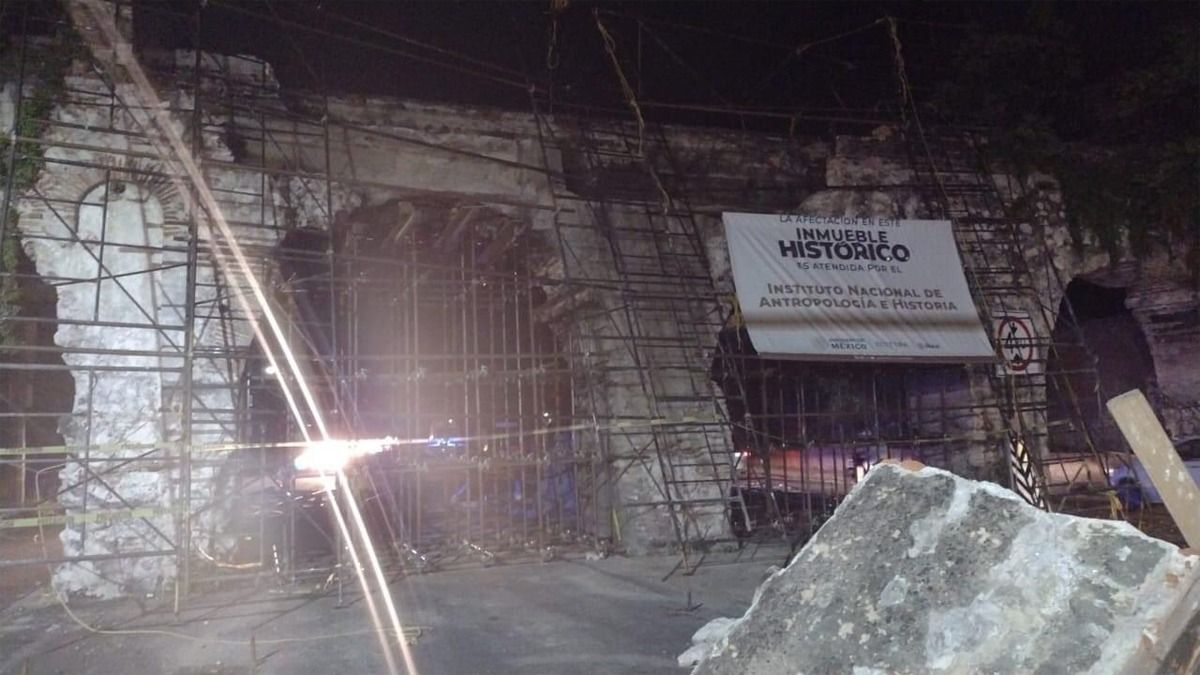 Viento derriba andamios de protección en San Carlos