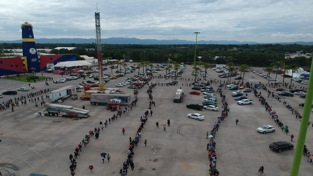 Por error dieron vueltas en círculos en fila de vacunación