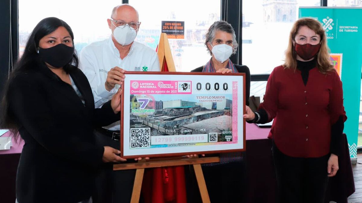 Devela Lotería Nacional billete del Templo Mayor