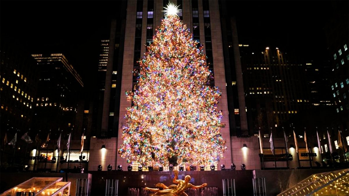 Encienden las luces del árbol de Navidad en Nueva York