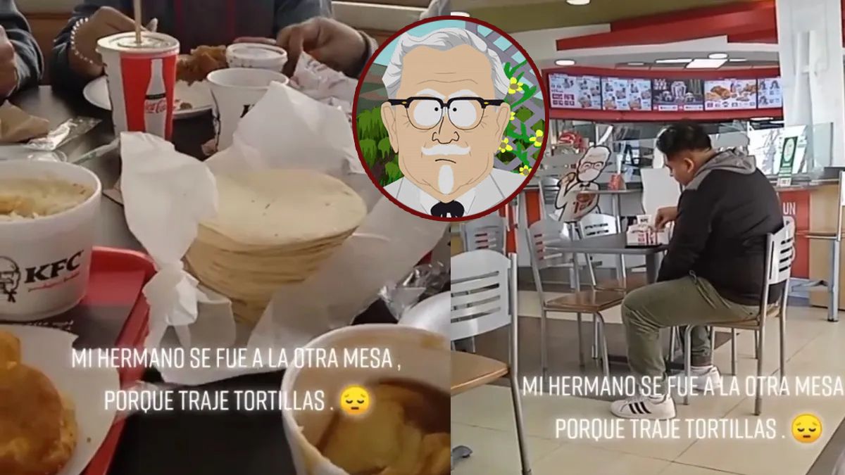 Joven se avergüenza de su familia por llevar tortillas al KFC