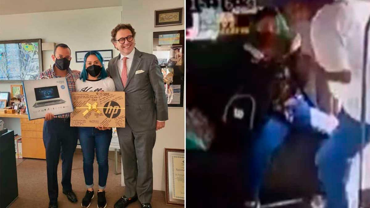 Regalan Laptop a chica que asaltaron en una combi en Ecatepec
